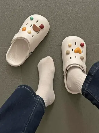 洞洞鞋女款外穿包头半拖凉鞋孕妇护士软底踩屎感沙滩大头面包凉拖图片