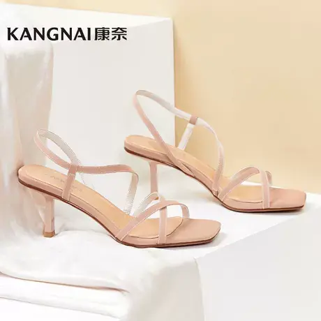 康奈官方凉鞋女2021年夏季新款仙女风优雅细带凉鞋小众细跟高跟鞋商品大图