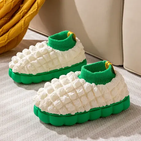 棉拖鞋女包跟冬季新款防滑防水保暖厚底室内居家可外穿情侣棉鞋男商品大图