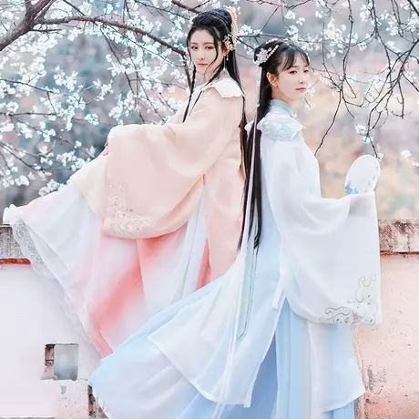 云初 如梦霓裳汉服女装夏季明制立领纱衫6米褶裙配云肩休闲款现货图片