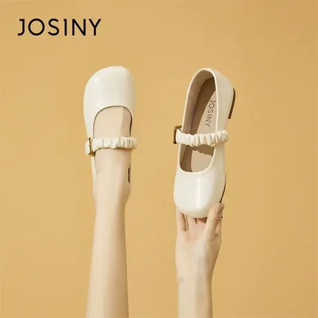 Josiny/卓诗尼平底玛丽珍女鞋2024新款春季复古气质配裙子单鞋女商品大图