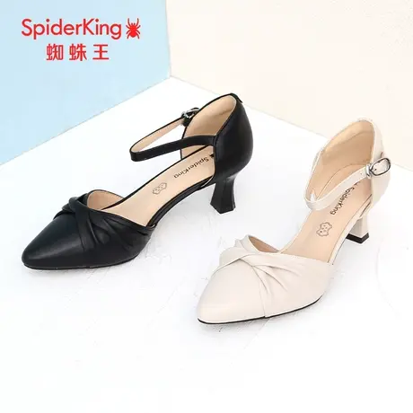 SPIDER KING/蜘蛛王凉鞋女真皮2023夏商场新款包头凉鞋细高跟透气商品大图
