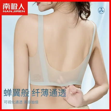 冰丝内衣女大胸显小薄款软支撑聚拢秋季凉感无痕运动背心式文胸DY商品大图
