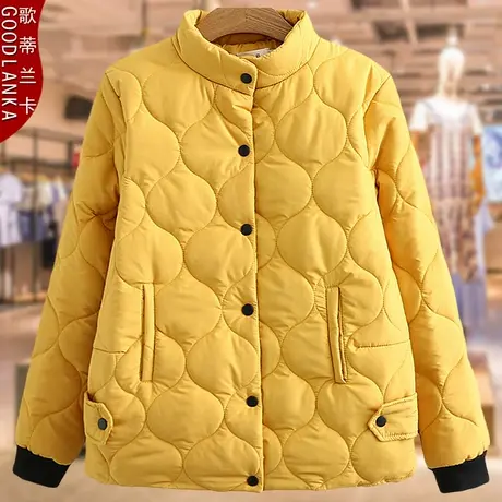 加肥加大码女装妈妈棉服外套冬季小棉袄洋气加厚立领短款羽绒棉衣商品大图