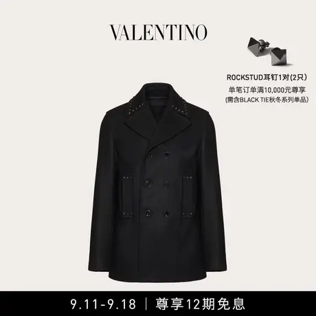 【12期免息】华伦天奴VALENTINO男士 BLACK UNTITLED 羊毛大衣商品大图