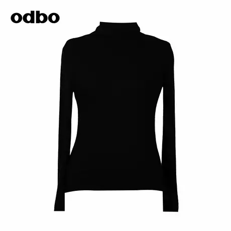 odbo/欧迪比欧高领针织打底衫简约春秋百搭修身显瘦女士软糯毛衣商品大图