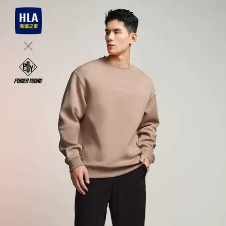 HLA/海澜之家POWER YOUNG系列卫衣2025春季新款圆领绣花长袖男商品大图
