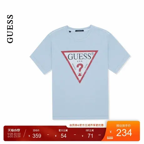 GUESS25年新款夏季男女同款logo百搭青春多巴胺短袖T恤-MP2K9421K商品大图