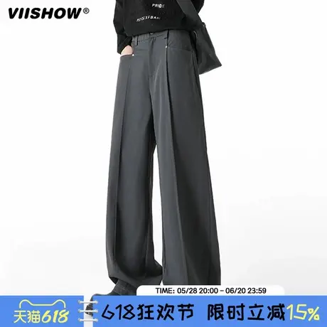 VIISHOW休闲西裤男春高级痞帅cleanfit裤子男款宽松直筒长裤宽松商品大图
