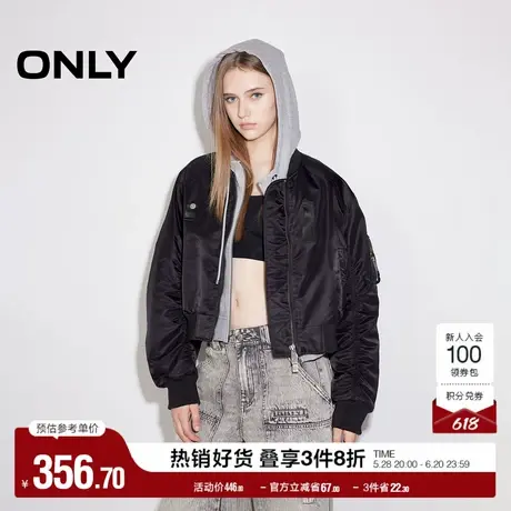 ONLY奥莱2025夏季新款百搭简约口袋棒球领宽松短款外套女图片