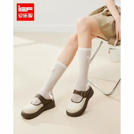 IEF/爱依服懒人拖2025夏季新款复古时尚皮搭扣设计厚底增高半拖鞋商品大图