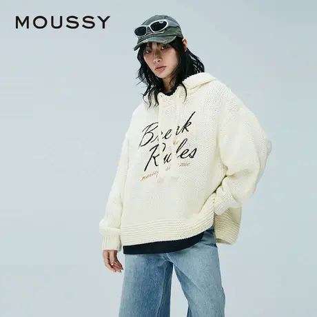 【赵露思同款】MOUSSY 24夏季新品甜酷字母针织卫衣028ISZ70-2621商品大图