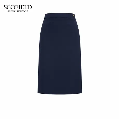 Scofield女装职场简约H型半身裙后开叉金属装饰2025秋季新品图片