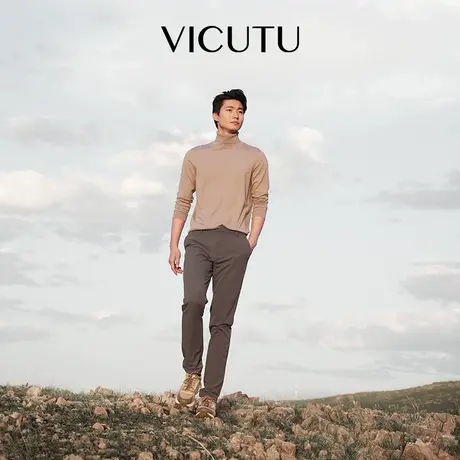 VICUTU/威可多男士休闲裤秋季新款舒弹亲肤裤子简约百搭商务长裤图片