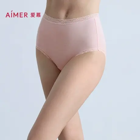 爱慕柔屿内裤女棉质里裆舒适柔软高腰平角裤AM23B891商品大图