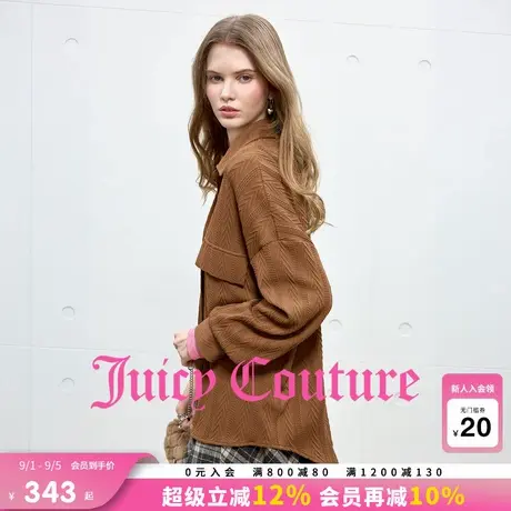 Juicy Couture橘滋衬衫女2025年秋季新款美拉德复古宽松针织上衣商品大图