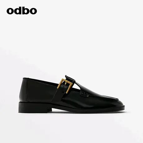 odbo/欧迪比欧乐福鞋女士2025新款厚底玛丽珍百搭复古休闲小皮鞋图片