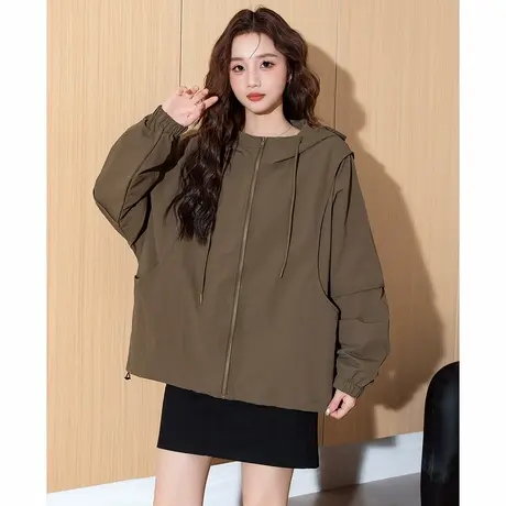 唐狮春秋季连帽短款外套女美式高街酷飒风高级感休闲外套女流行tu商品大图