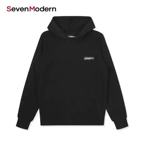 【清仓商场同款】柒牌奥莱男装潮牌SevenModern连帽保暖针织卫衣图片