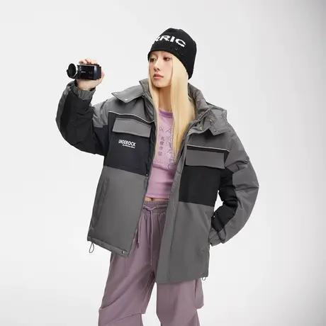 美式复古连帽保暖棉服女加厚冬季工装外套2023年新款潮牌宽松棉衣商品大图