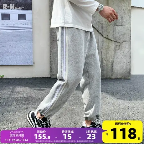 Radiohead运动卫裤男宽松潮牌时尚休闲长裤子脚口抽绳束腿裤流行商品大图