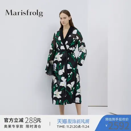 玛丝菲尔风衣女装2020春季新款宽松时尚气质休闲外套桑蚕丝商品大图