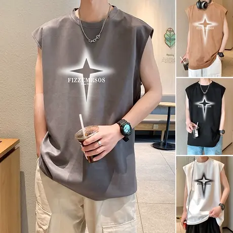 坎肩背心男夏季薄款休闲运动2025新款潮流篮球健身跑步无袖T恤衫商品大图