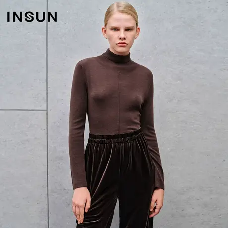 INSUN恩裳线上专选冬季羊毛打底衫不易起球针织衫商品大图