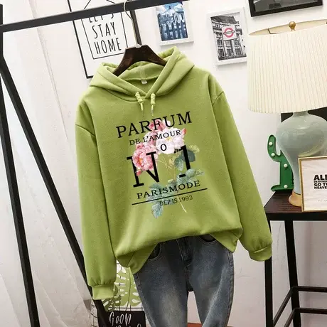 加绒加厚卫衣女秋冬2024年新款秋季宽松韩版潮ins春秋装女士上衣图片