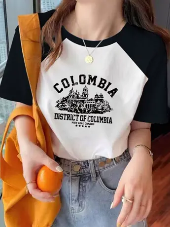 仿棉短袖t恤女2023新款春秋装夏季复古港味chic小众设计感上衣服商品大图