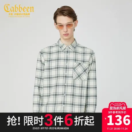 卡宾男装气质格纹衬衫秋款宽松衬衣休闲通勤舒适H商品大图