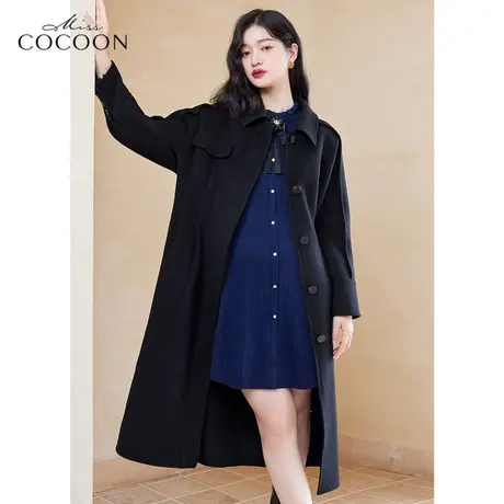 missCOCOON气质外套女冬2022新款时尚百搭法式长袖毛呢外套商品大图