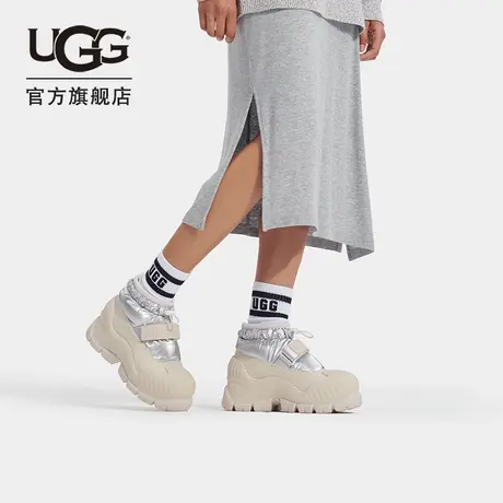 UGG冬季女士拼色休闲圆头短靴舒适厚底防滑时尚及踝靴 1134331图片