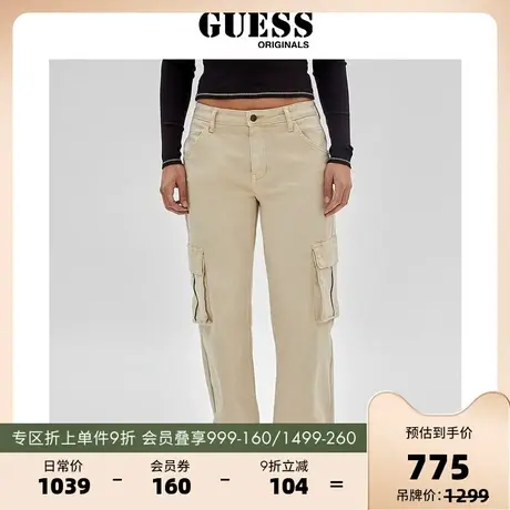 GUESSOriginals23新款女美式复古高腰工装牛仔裤-W3GG19D0Z50图片