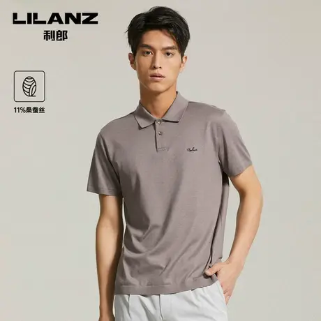 【桑蚕丝】利郎短袖Polo衫男士商务休闲翻领针织中年T恤图片