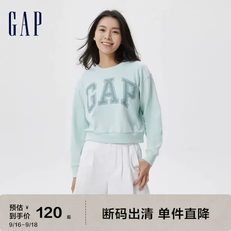 【断码优惠】Gap女装秋季LOGO短款撞色卫衣602747高腰辣妹上衣商品大图