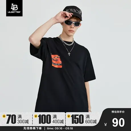 Lilbetter男短袖t恤美式复古上衣2023夏季街头体恤欧美潮牌半截袖商品大图