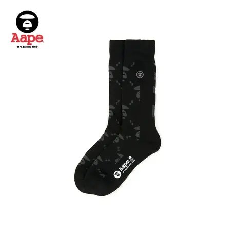 Aape旗舰店配饰猿颜满印字母提花潮流针织长筒袜5186XXK图片