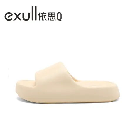 exull/依思Q拖鞋女新款简约休闲百搭舒适软乎乎居家静音防滑凉拖商品大图