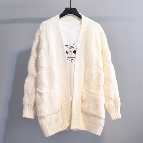 很仙的毛衣女外套2023秋冬新款网红慵懒风宽松镂空针织开衫图片