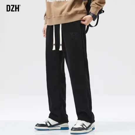 男士黑色直筒裤垂感高级感高街裤子休闲百搭篮球运动裤男潮牌秋季商品大图