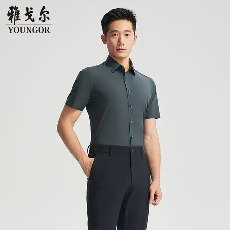 【商场同款】雅戈尔男士短袖衬衫夏季新款官方商务休闲短袖衬衫男商品大图