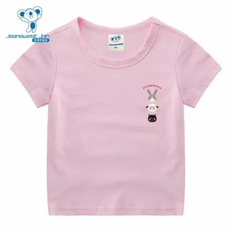 DQ真维斯女童圆领套头上衣2025春季新款儿童舒适纯棉印花短袖T恤商品大图