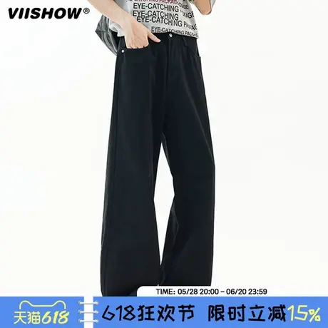 VIISHOW直筒休闲裤男夏季宽松垂感潮流阔腿高街百搭休闲男士长裤商品大图