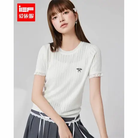 IEF/爱依服2025夏季新款韩版文艺知性气质通勤百搭薄款毛织上衣商品大图