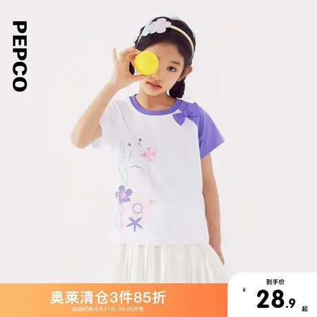 小猪班纳童装夏装新款儿童短袖T恤中大童女童圆领上衣女孩夏季潮图片