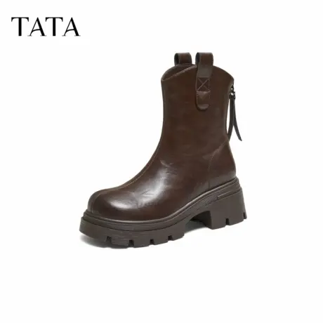 【林依轮直播间】TATA他她女靴子弹力靴时装靴厚底显瘦增高短靴商品大图