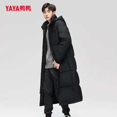 鸭鸭男士羽绒服2024年冬季新款长款过膝加长加厚简约百搭外套商品大图