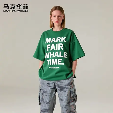 马克华菲 deer 美式潮流字母印花短袖T恤男夏季重磅宽松上衣服女商品大图