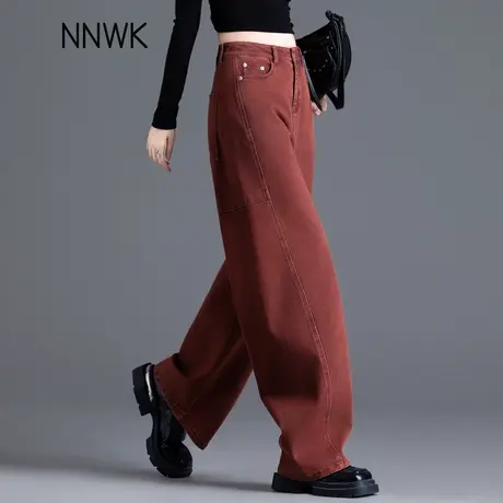 版型好看的牛仔裤宽松阔腿裤女2025新款春秋季高腰显瘦弯刀直筒裤商品大图